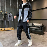 Men's Tracksuit Spring/autumn Man Two-piece Set Sweat Suit Overalls Korean Style Leisure Suit Plus Size Hoodies+Harem Pants aidase-shop