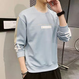 Aidase Spring and Autumn New Korean-Style  Long-Sleeved Men's Loose  Front Short Back Long round Collar Top aidase-shop