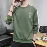 Aidase Spring and Autumn New Korean-Style  Long-Sleeved Men's Loose  Front Short Back Long round Collar Top aidase-shop