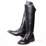 Fashion Casual Tall Leather Boots Back Zipper Men's Cowboy Boots Long Cavalier Soft Leather Riding Boots Motorcycle Boots 37-46 aidase-shop