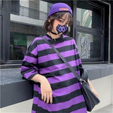 Summer Striped Short-sleeved T-shirt Men Korean Trend Hong Kong Style Letter Printing Lovers Loose Fifth Sleeve Preppy Top aidase-shop