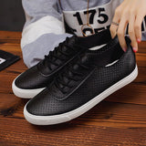Summer Students Lace-up Sneakers Hollow Breathable Leisure Lazy Shoes Mens White Shoes Flat Shoes For Man aidase-shop