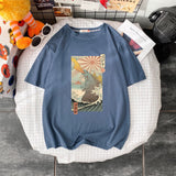 Summer short-sleeved t shirt Harajuku large size casual ulzzang Retro loose man's T-shirt cartoon Streetwear tees T-shirt tops aidase-shop