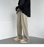 Aidase Pats Men American Vintage Winter Thick Warm Side-slit Korean Style Trendy Loose Wide Leg Kpop Casual Clothing Bottoms Designer aidase-shop