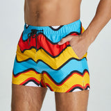 Swimming Surf Shorts Men's Lined Beach Shorts 2-in-1 Swimwear No Need To Wear Underpants aidase-shop