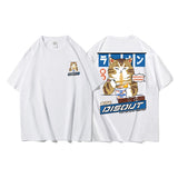 Cat Cartoon Graphic Men Tshirt Casual Baggy Short Sleeve T-shirt Japanese Style Oversized T Shirt Men's Clothing aidase-shop