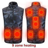 Aidase  Men USB Infrared 11 Heating Areas Vest Jacket Men Winter Electric Heated Vest Waistcoat For Sports Hiking Oversized 5XL aidase-shop