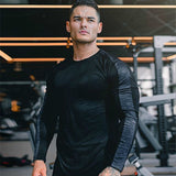 Long Sleeve Shirt Men Gym Fitness T-shirt Male Running Sport Bodybuilding Skinny Tee Tops Muscle Workout Clothing aidase-shop