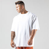 Summer Men's Loose Cotton Gym Shirt Sports Men's Fashion Running Workout Casual Short Sleeve Training Fitness Sports T Shirt aidase-shop