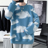 Harajuku Cloud Graphic Men Oversized Sweatshirts Autumn Korean Round Neck Pullovers Streetwear Casual Unisex Tops aidase-shop