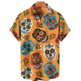 Men's Hawaiian Shirt Loose Top 5xl 3d Skull Print Shirts For Men  Fashion Shirt Men Women Tee Breathable Summer Short Sleeve aidase-shop