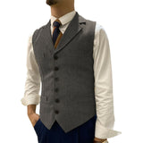 Aidase Men's Suit Vest Retro Slim Jacket Sleeveless Steampunk Tuxedo Waistcoat Lapel aidase-shop