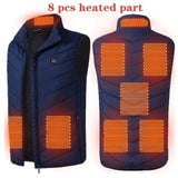 Aidase  Men USB Infrared 11 Heating Areas Vest Jacket Men Winter Electric Heated Vest Waistcoat For Sports Hiking Oversized 5XL aidase-shop