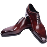 Men's Genuine Leather Shoes Italian luxury Handmade One Piece Custom Oxford Style Dress Shoes for Men Wedding Plus Size 38-48 aidase-shop