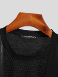 Aidase  Fashion Men Tank Tops Mesh Patchwork Transparent O-neck Sleeveless Casual Vests 2022 Streetwear Sexy Men Clothing 5XL 7 aidase-shop