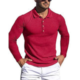 Aidase Men Long Sleeve Polo Shirt Button Design Turn down collar pure Color Polos Male Clothing Streetwear Casual Fashion Men Tops aidase-shop