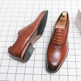 Luxury High Quality Men Shoes Fashion Casual Shoes Male Pointed Oxford Wedding Leather Dress Shoes Men Gentleman Office Shoes aidase-shop