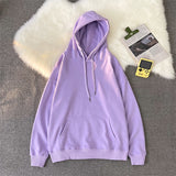 Harajuku Basic Hoodies Men Casual Hooded Sweatshirts Solid Color Oversized Hoodie Male Loose Pullovers Tops aidase-shop