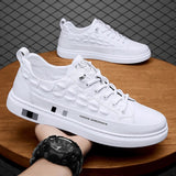 Fashion Men's Leather Sneakers Top Quality Mens Tennis Sport Shoes Waterproof Casual Man Flat Vulcan Shoes aidase-shop