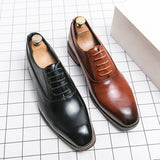 Luxury High Quality Men Shoes Fashion Casual Shoes Male Pointed Oxford Wedding Leather Dress Shoes Men Gentleman Office Shoes aidase-shop