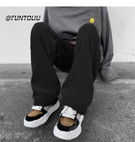 Spring Brown/Black Corduroy Pants Men Fashion Retro Casual Pants Men Streetwear Loose Hip Hop Straight Pants Mens Trousers M-2XL aidase-shop