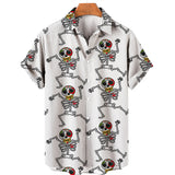 Men's Hawaiian Shirt Loose Top 5xl 3d Skull Print Shirts For Men  Fashion Shirt Men Women Tee Breathable Summer Short Sleeve aidase-shop