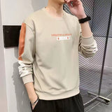 Aidase Spring and Autumn New Korean-Style  Long-Sleeved Men's Loose  Front Short Back Long round Collar Top aidase-shop