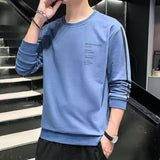 Aidase Spring and Autumn New Korean-Style  Long-Sleeved Men's Loose  Front Short Back Long round Collar Top aidase-shop