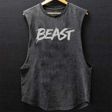 Gyming Training Fitness Mens Vest Loose O Neck Sleeveless Casual Tank Tops Spring Summer Fashion Pattern Printing Camisole aidase-shop