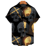 Men's Hawaiian Shirt Loose Top 5xl 3d Skull Print Shirts For Men  Fashion Shirt Men Women Tee Breathable Summer Short Sleeve aidase-shop