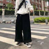 Brown Black Corduroy Pants Men Fashion Retro Oversized Casual Pants Men Streetwear Loose Hip-hop Wide-leg Pants Mens Trousers aidase-shop