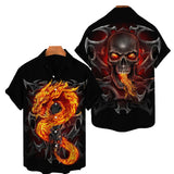 Men's Hawaiian Shirt Loose Top 5xl 3d Skull Print Shirts For Men  Fashion Shirt Men Women Tee Breathable Summer Short Sleeve aidase-shop