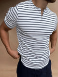 Aidase Men's Fashion Striped Printed Short-sleeve T-shirts Summer Casual Round Neck All-match Pullover Shirt Male 2022 Slim Simple Tee aidase-shop