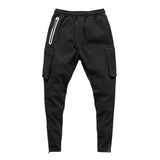 Mens Sweatpants Gyms Workout Fitness Trousers Men Zip Pocket Cargo Pants aidase-shop