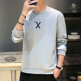 Aidase Spring and Autumn New Korean-Style  Long-Sleeved Men's Loose  Front Short Back Long round Collar Top aidase-shop