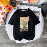 Summer short-sleeved t shirt Harajuku large size casual ulzzang Retro loose man's T-shirt cartoon Streetwear tees T-shirt tops aidase-shop