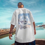 Aidase spring outfits 2022  Fashion Oversized T-shirts Bear Print Men T-Shirt Summer Hip Hop Loose Tee High Street Tops Short Sleeve Cotton Clothing aidase-shop