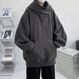 New Men Gothic Hoodies Fleece Cowl Design Streetwear Fashion Hip Hop Hooded Pullovers Harajuku Male Sweatshirts aidase-shop