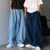 Japan Street Denim Pants Cityboy Loose Versatile Solid Wide Leg Jeans Men Women Retro Grunge Drop Feeling Vintage Denim Trousers aidase-shop