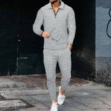 Aidase  Men's Tracksuit Spring Autumn Clothes Sportswear 2 Piece Set Long Sleeve Polo Shirt+Pants Solid Sweatsuit Sports Suits For Male aidase-shop