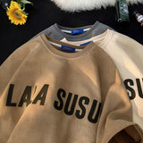 Letter Printing Half Sleeve T-shirt Man Loose Korean Fashion Raglan Sleeve Tops Oversized T Shirt Men Street Casual Tees aidase-shop