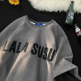 Letter Printing Half Sleeve T-shirt Man Loose Korean Fashion Raglan Sleeve Tops Oversized T Shirt Men Street Casual Tees aidase-shop