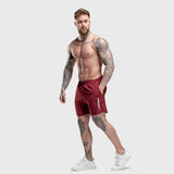 New Men Gyms Fitness Shorts Mens Summer Quick-dry Casual Embroidery Short Pants Male Jogger Workout Beach Knee Length aidase-shop