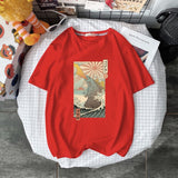 Summer short-sleeved t shirt Harajuku large size casual ulzzang Retro loose man's T-shirt cartoon Streetwear tees T-shirt tops aidase-shop