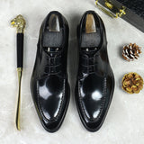 Luxury Men's Oxford Shoes Fashion Italian Leather Shoes Formal Men's Shoes Black Brown Lace Up Wedding Office Dress Leather Shoe aidase-shop