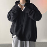 Men's Hooded Sweaters Spring Autumn Fashion Pullover Loose Solid Knitted Sweater Korean Tide Streetwear Men Knitwear Hoodies aidase-shop