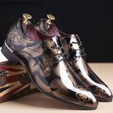 Office Men Dress Shoes Floral Pattern Men Formal Shoes Leather Luxury Fashion Groom Wedding Shoes Men Oxford Shoes Dress 37-50 aidase-shop