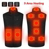 Aidase  Men USB Infrared 11 Heating Areas Vest Jacket Men Winter Electric Heated Vest Waistcoat For Sports Hiking Oversized 5XL aidase-shop