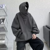 New Men Gothic Hoodies Fleece Cowl Design Streetwear Fashion Hip Hop Hooded Pullovers Harajuku Male Sweatshirts aidase-shop