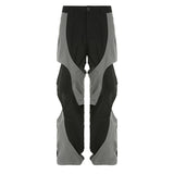 Y2k Techwear Casual Pants Men Hollow Out Baggy Patchwear Trousers Male Streetwear Low Rise Sweatpants Korean Hip Hop aidase-shop